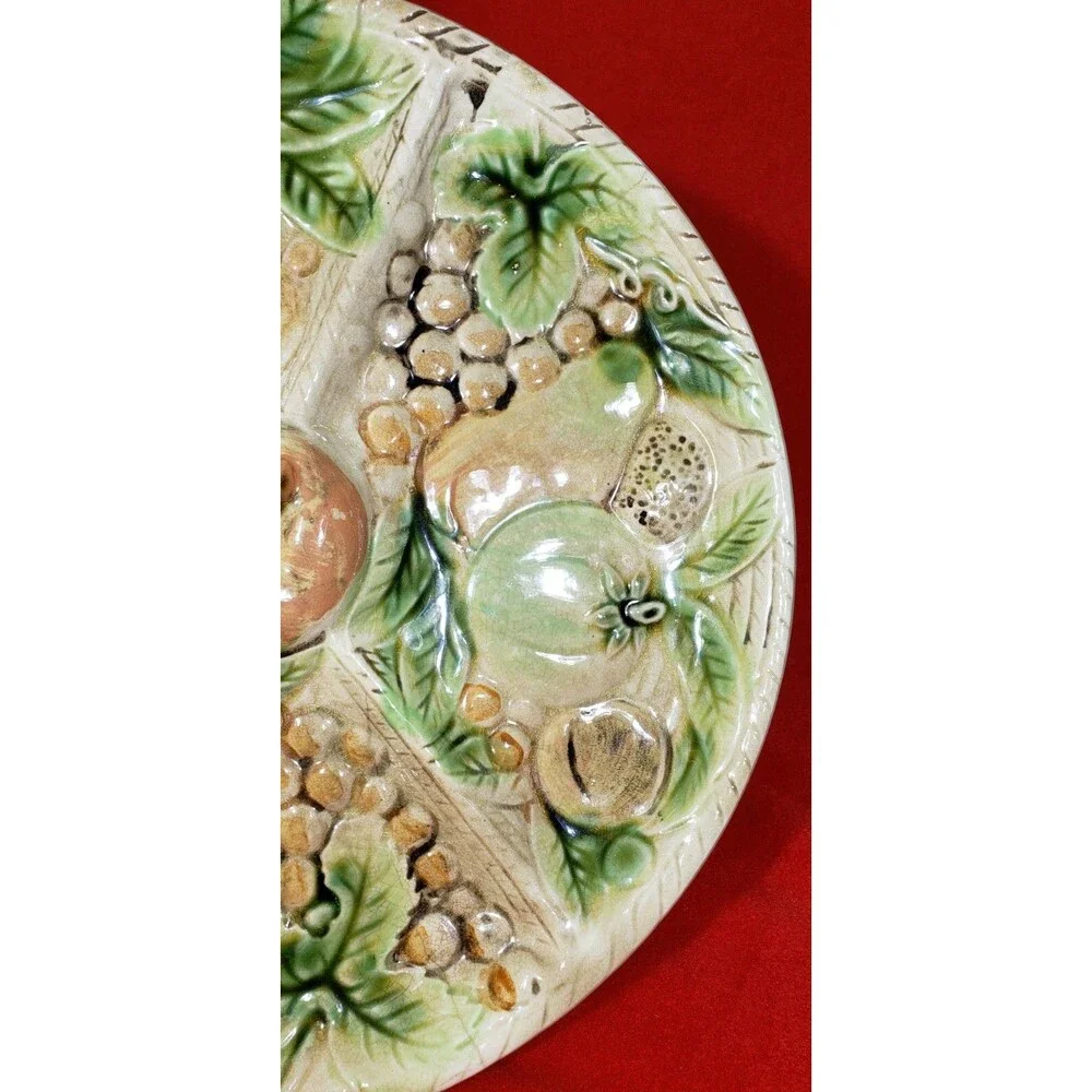 Fruit Cheese Serving Platter Dish Plate Divided Ceramic Vintage Tilso 54/28